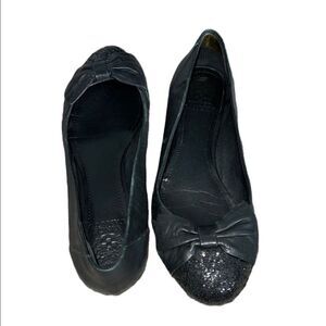 Vince Camuto glitter black ballet flats